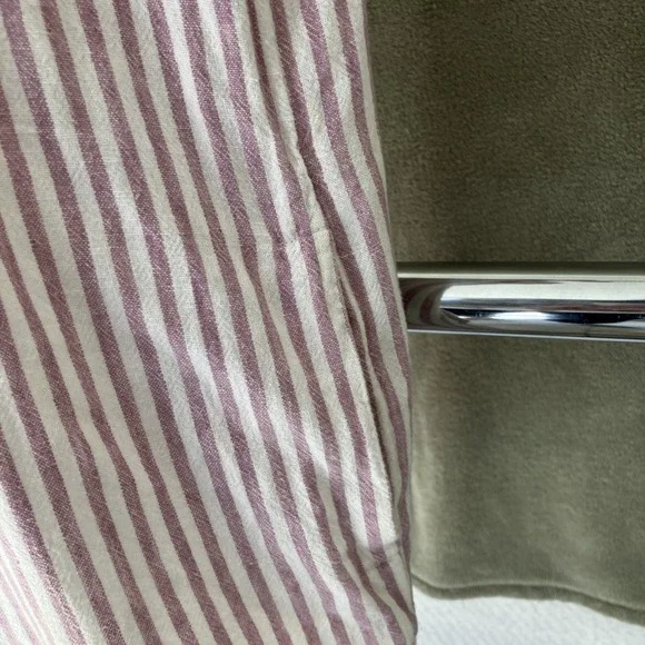 Madewell Striped Tunic Shift Dress Linen Blend Coastal Preppy Button Back XL - Picture 5 of 10